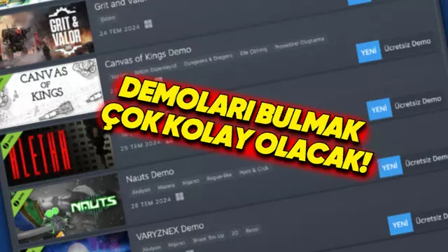 Steam'den Oyun Demoları Hakkında Oyuncuları Sevindirecek Değişiklikler