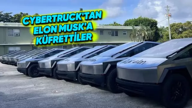 Bir Şahıs, ABD'de Onlarca Cybertruck'ı Boyadı, Elon Musk'a Küfretti 1 Bir Kişi, ABD'de Onlarca Cybertruck'ı Boyadı, Elon Musk'a Küfretti