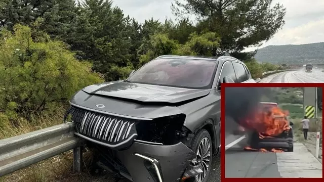 Bir Togg Adana'da Karıştığı Kazada Alev Aldı [Video]