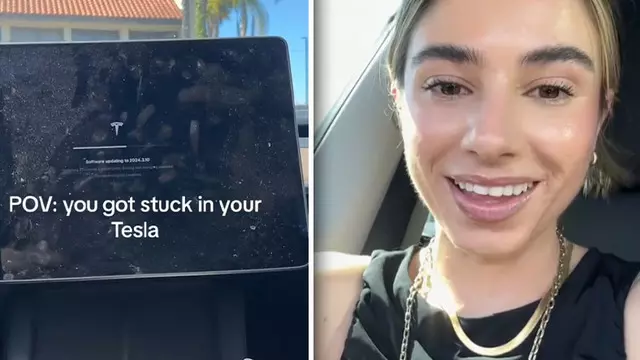 Bir TikToker, Güncelleme Yapan Tesla’sında Mahsur Kaldı