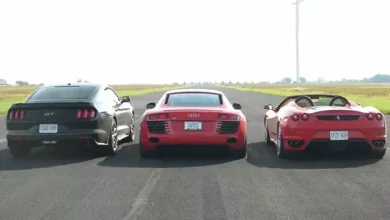 Ford Mustang GT, Audi R8 ve Ferrari F430 Yarışıyor [VİDEO]