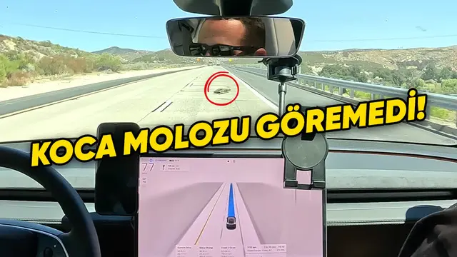 Tesla Otopilot Yoldaki Molozu Göremedi: Tekerler Yerden Kesildi! [Video]