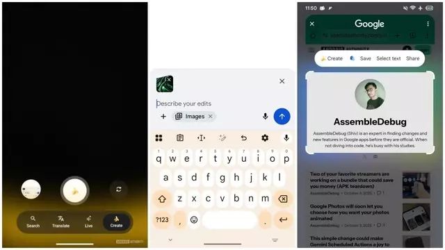 Gemini Nano Banana, Google Lens ve Circle to Search'e geliyor
