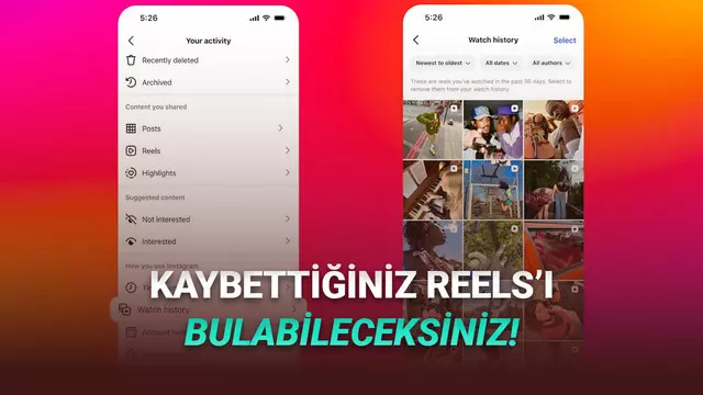 Instagram'a "Reels İzleme Geçmişi" Geldi: Nasıl Kullanılır?
