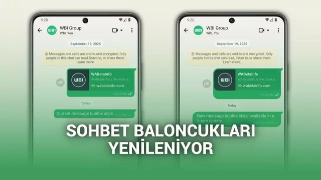 WhatsApp mesaj baloncuklarının tasarımı yenileniyor