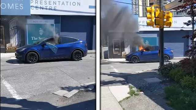 Tesla Model Y, Durup Dururken Cayır Cayır Yandı [Video]