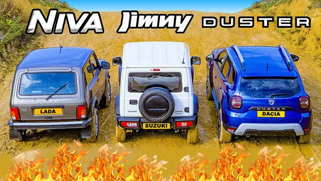 LADA Niva, Suzuki Jimny ve Dacia Duster Arazide Yarıştı 1 LADA Niva, Suzuki Jimny ve Dacia Duster Arazide Yarıştı