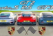 Üç Porsche 911 Modeli Drag Pistinde Rekabet Ediyor