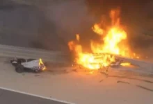 Bahreyn GP 'de Grosjean'ın Aracı Alev Aldı