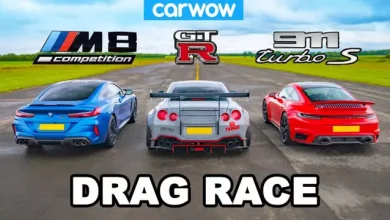 BMW M8 Competition, 911 Turbo S ve Nissan LBW GT-R Yarışı