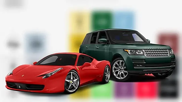 Otomobillerin İkonik Renkleriyle Oluşturulmuş Tablo