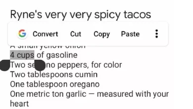 Android'de Akıllı Metin Seçimi ile 'Birim Dönüştürme' 6 Android'de Akıllı Metin Seçimi ile 'Birim Dönüştürme'