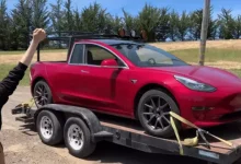 Bir Kadın, Tesla'sını Pikaba Dönüştürdü (Video)