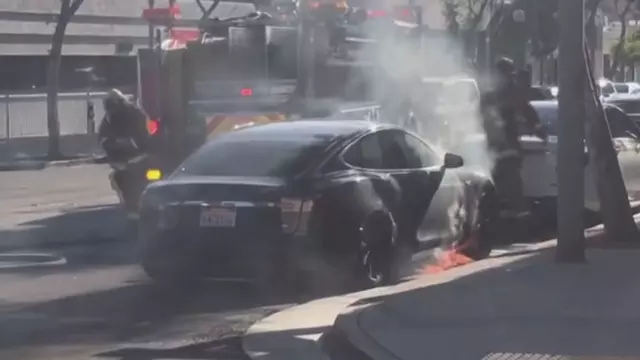 Bir Tesla Model X Sebepsiz Yere Alev Aldı