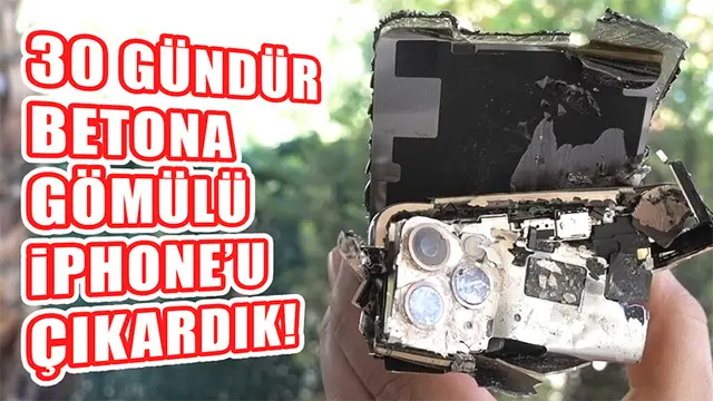 1 Ay Önce Betona Gömdüğümüz iPhone 11 Pro Max'i Çıkardık!