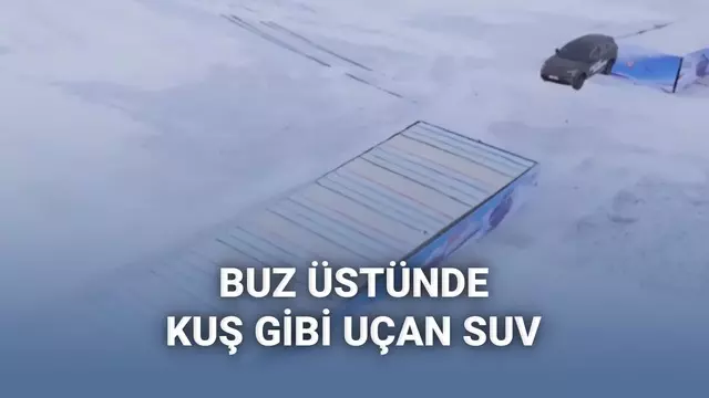 -30 aşama havada buz rampasında 20 metre uçan SUV dünya rekoru kırdı 1 -30 derece havada buz rampasında 20 metre uçan SUV dünya rekoru kırdı