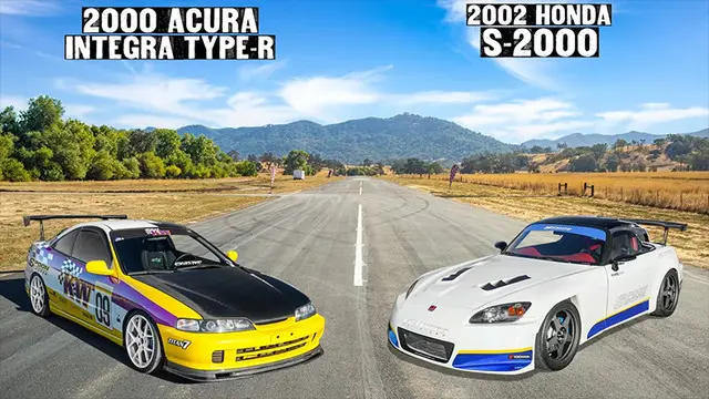 2002 Honda S2000 ve 2000 Acura Integra Type R Yarıştırıldı 1 2002 Honda S2000 ve 2000 Acura Integra Type R Yarıştırıldı