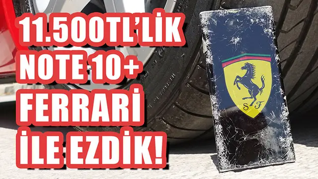 Galaxy Note10+'ı Ferrari'nin Arkasına Bağlayıp Gezdirdik