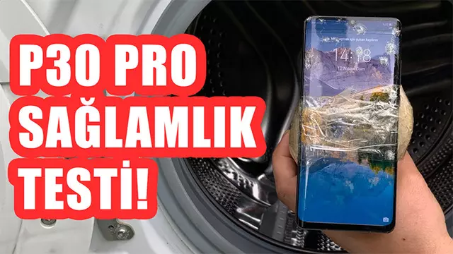 Huawei P30 Pro'yu Taşa Bantlayıp Çamaşır Makinesine Attık