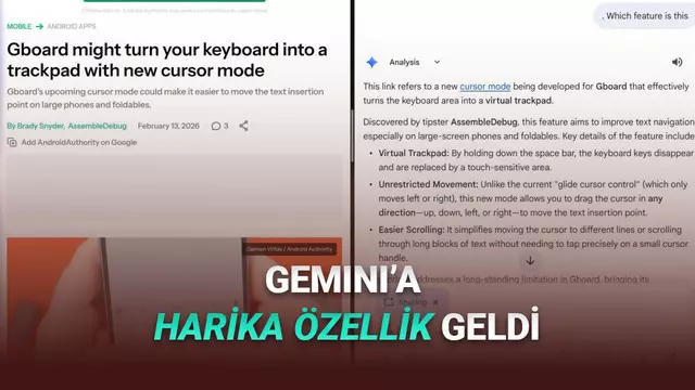 Google Gemini'a Bölünmüş Ekran Özelliği Geldi
