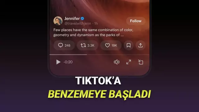 X'in Video Oynatıcısının Tasarımı Değişti: İyice TikTok'a Benzemeye Başladı! 1 X'in Video Oynatıcısının Tasarımı Değişti: İyice TikTok'a Benzemeye Başladı!